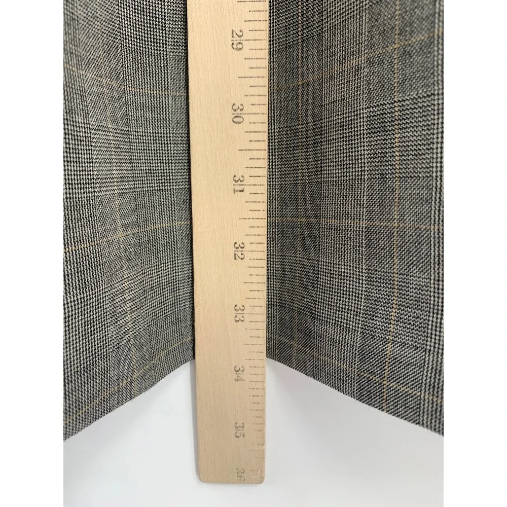 Vintage Burberrys Blazer Mens 44L Gray Plaid Super 100s Wool Made USA
